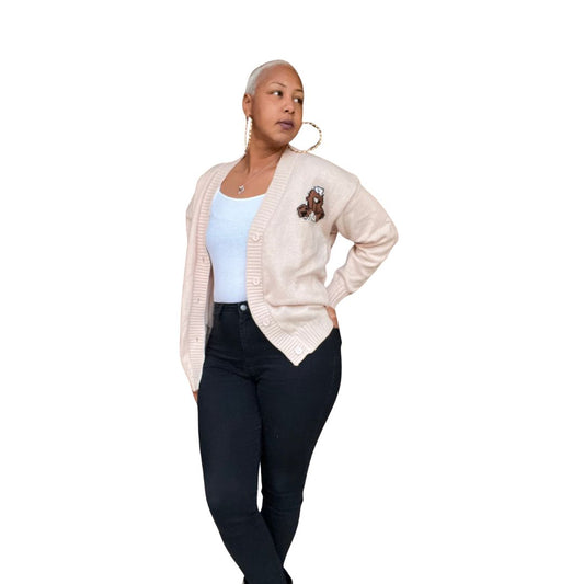 bear oversized knit cardigan - Misfits Clothing Boutique