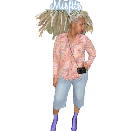 color girl cardigan - Misfits Clothing Boutique