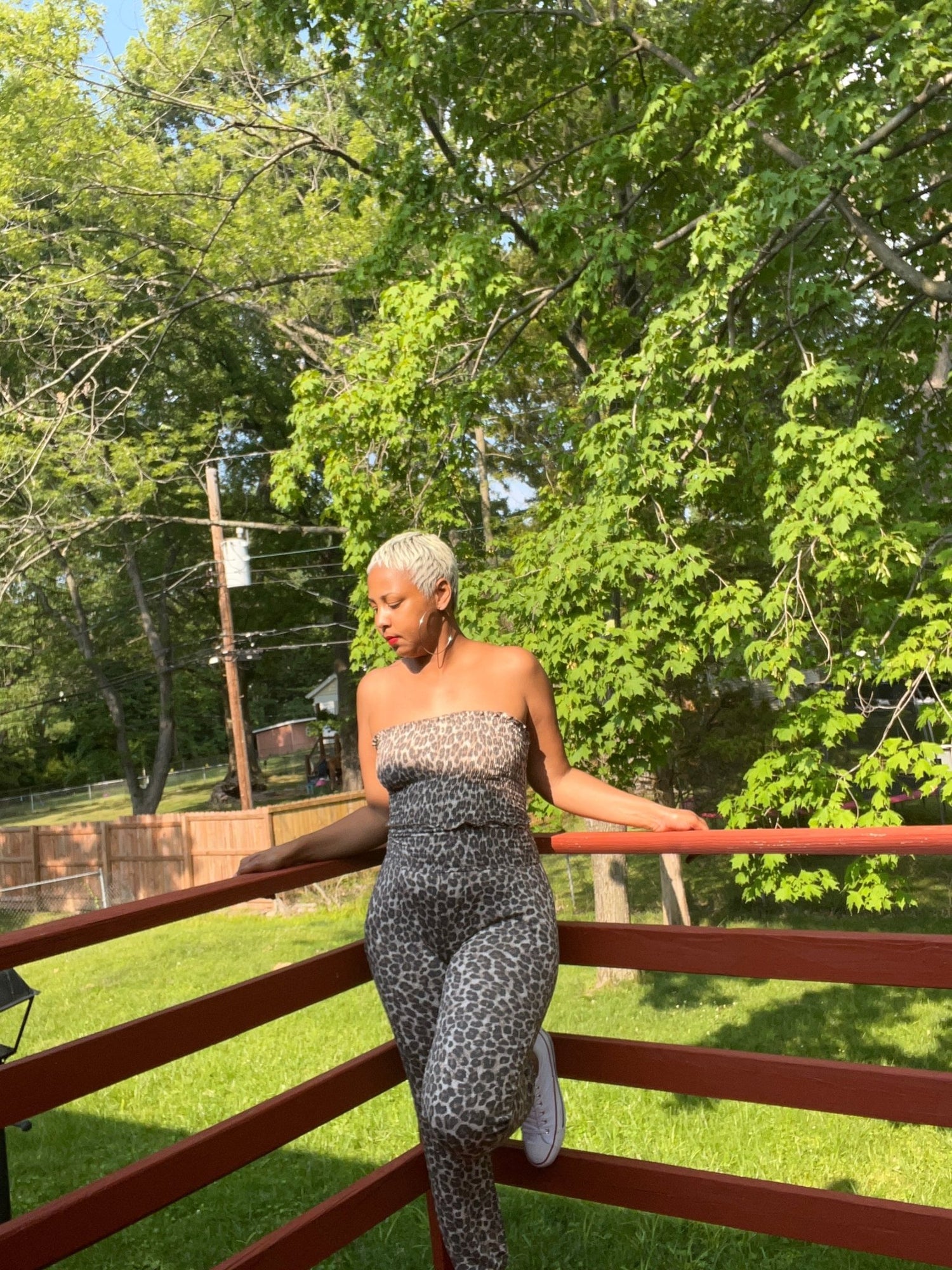 Leopard Smocked Tube Top and Lounge Jogger Set - Misfits Clothing Boutique