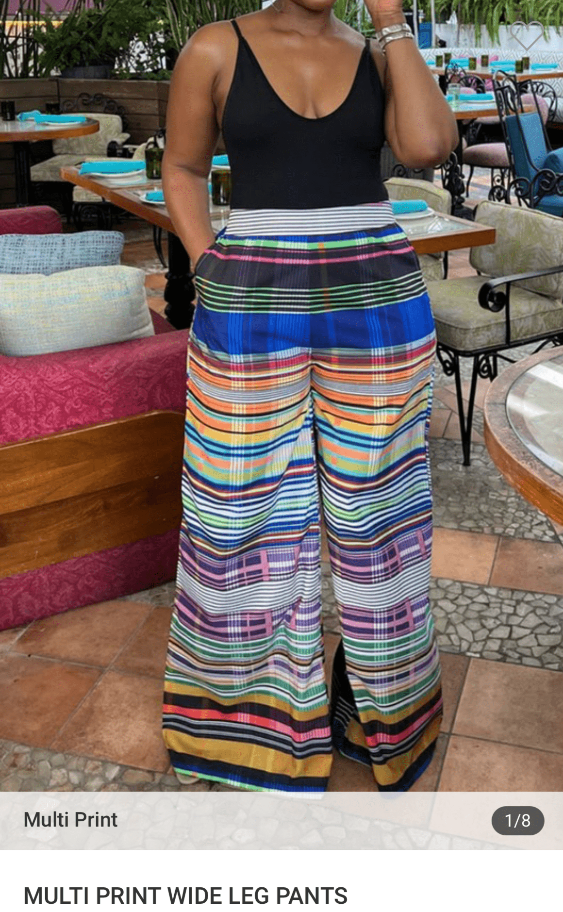 Multi print wide leg pants - Misfits Clothing Boutique