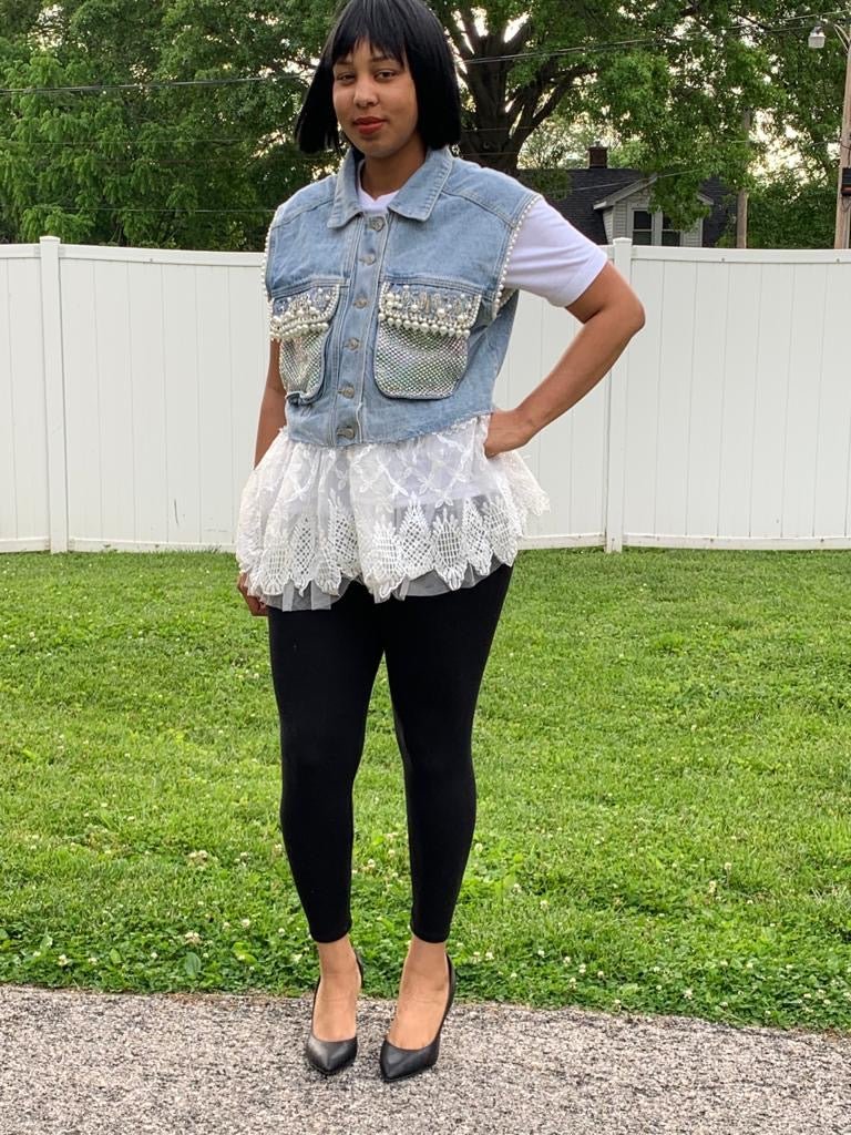 Pearly Denim Vest - Misfits Clothing Boutique