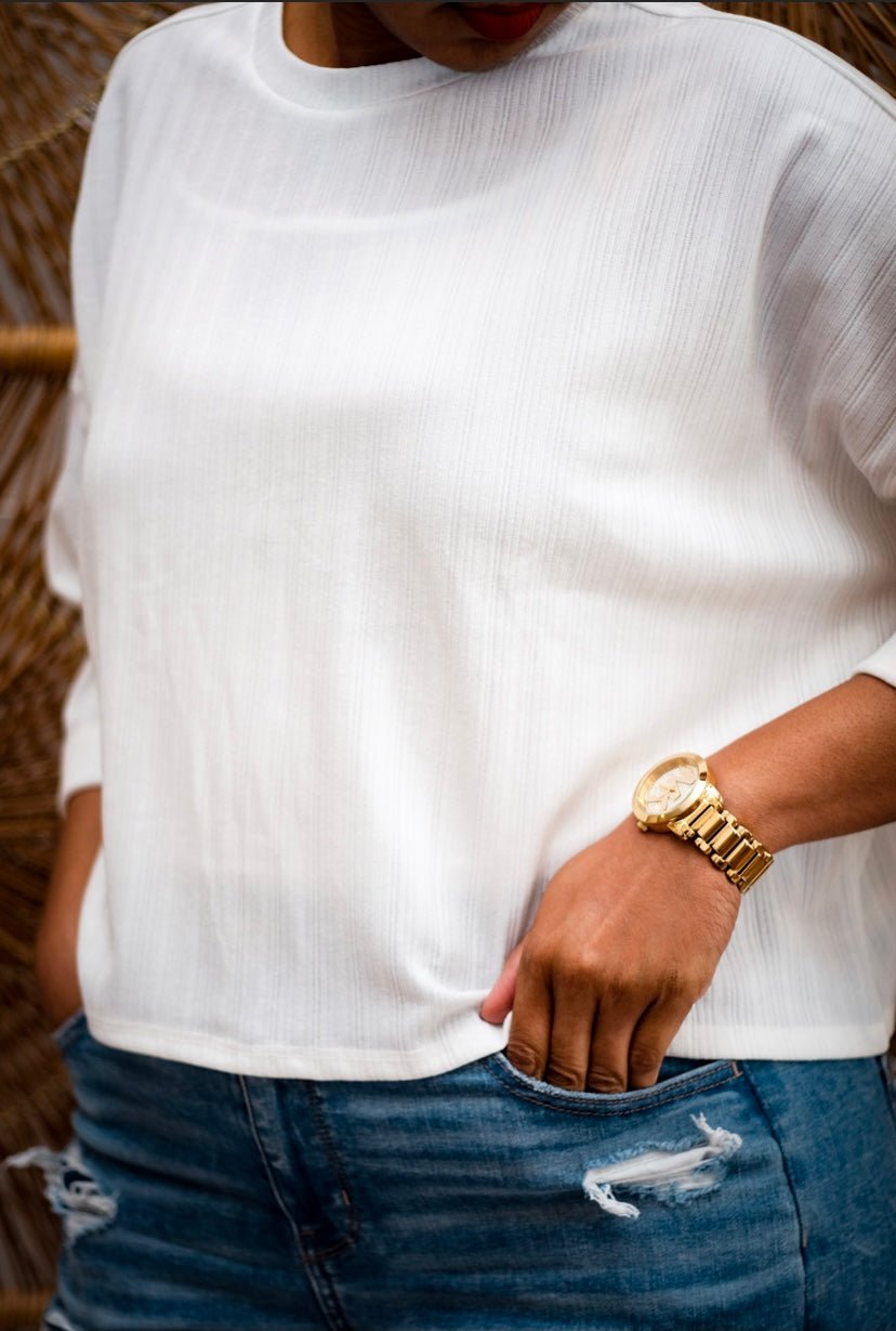 Solid ribbed top - Misfits Clothing Boutique